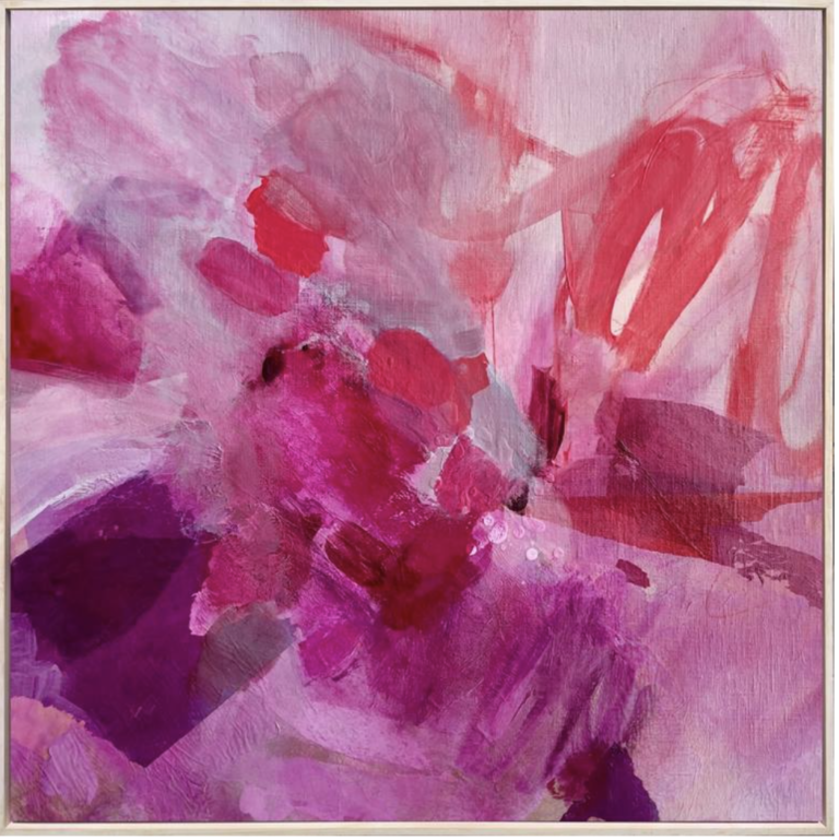 pink abstract painting